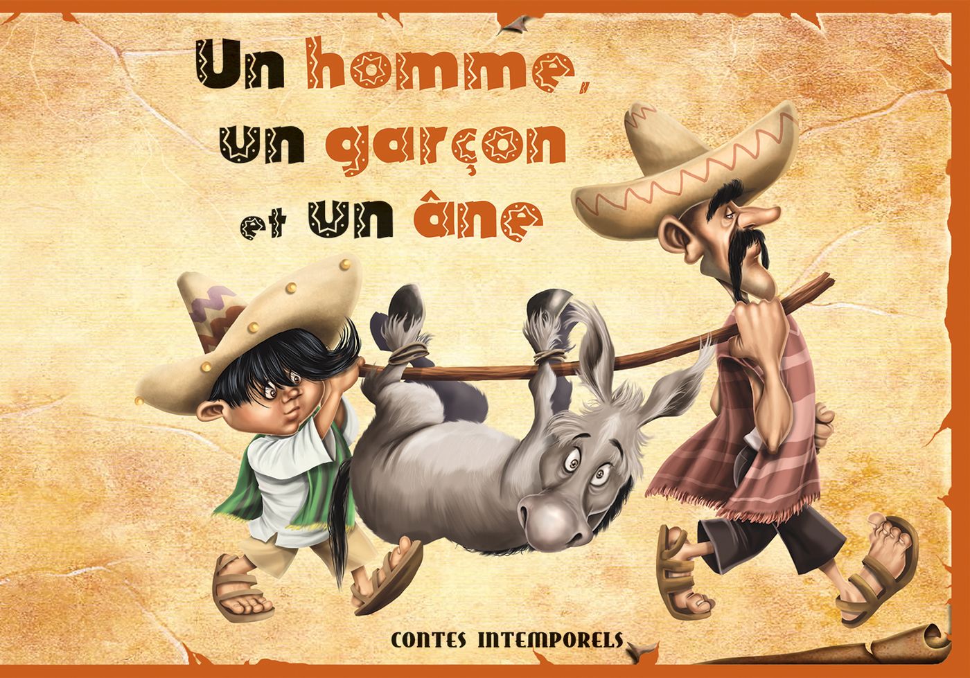 Un homme, un garçon et un âne