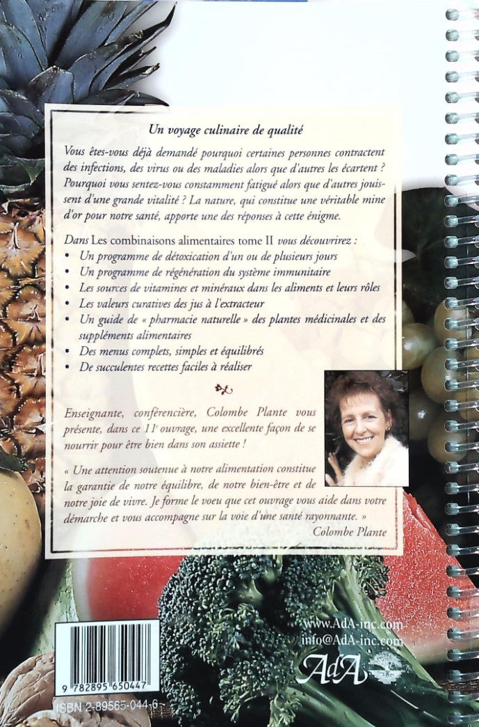 Livre Les combinaisons alimentaires (Colombe Plante) (Livre d'occasion) - ISBN 2895650446
