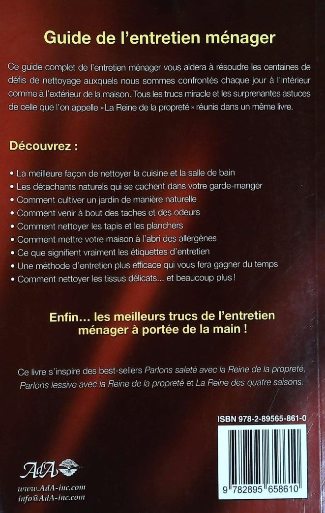 Livre Guide de l'entretien ménager (Linda Cobb) (Livre d'occasion) - ISBN 2895658617