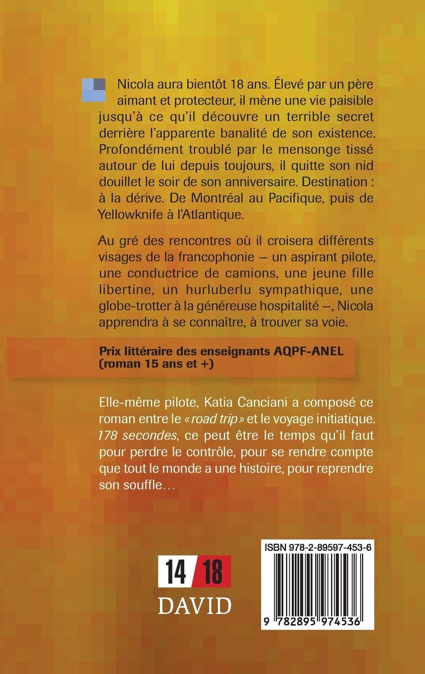 Livre 178 secondes - Katia Canciani (Livre d'occasion) - ISBN 2895974535