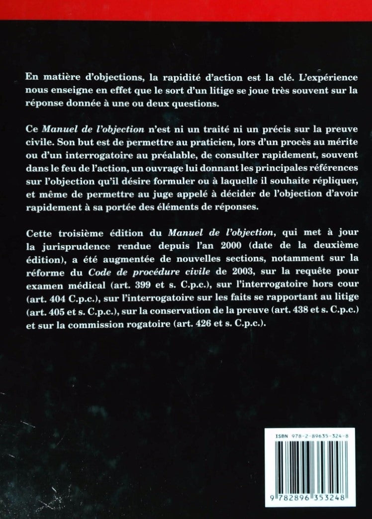 Manuel de l'objection (3e édition) (Donald Béchard)