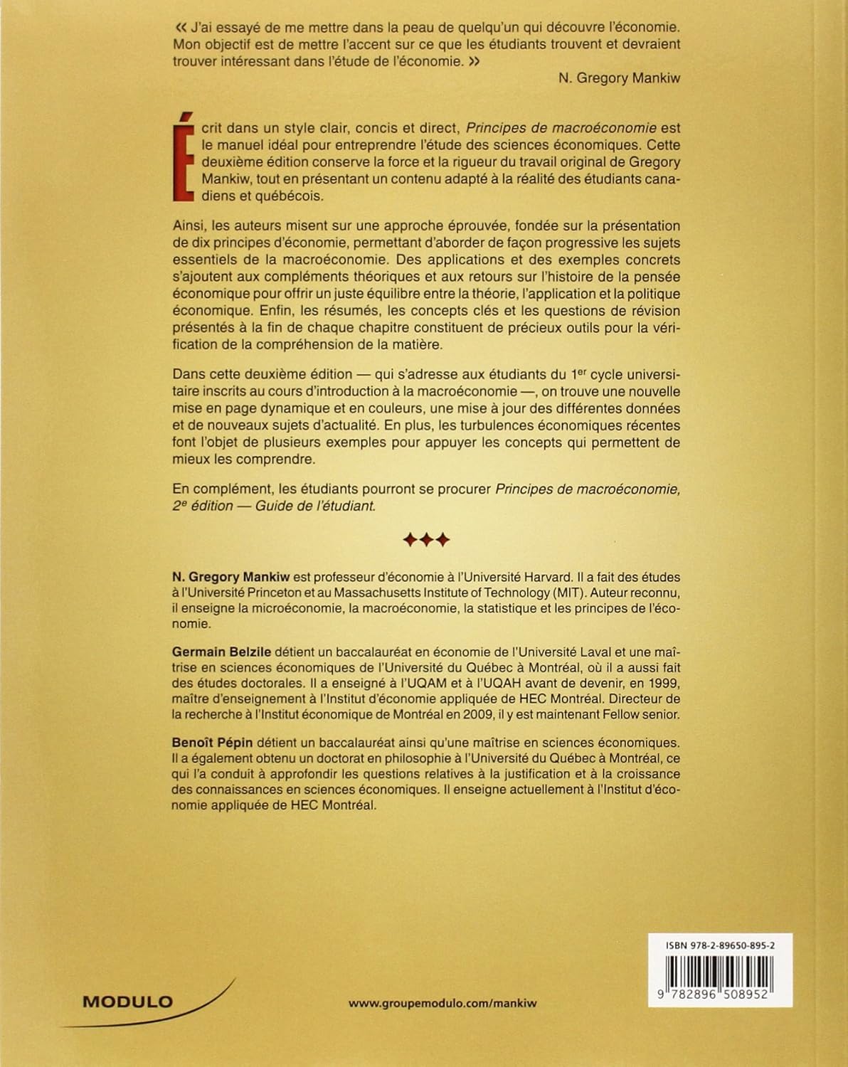 Livre Principes de macroéconomie (2e édition) - N. Gregory Mankiw (Livre d'occasion) - ISBN 28965...