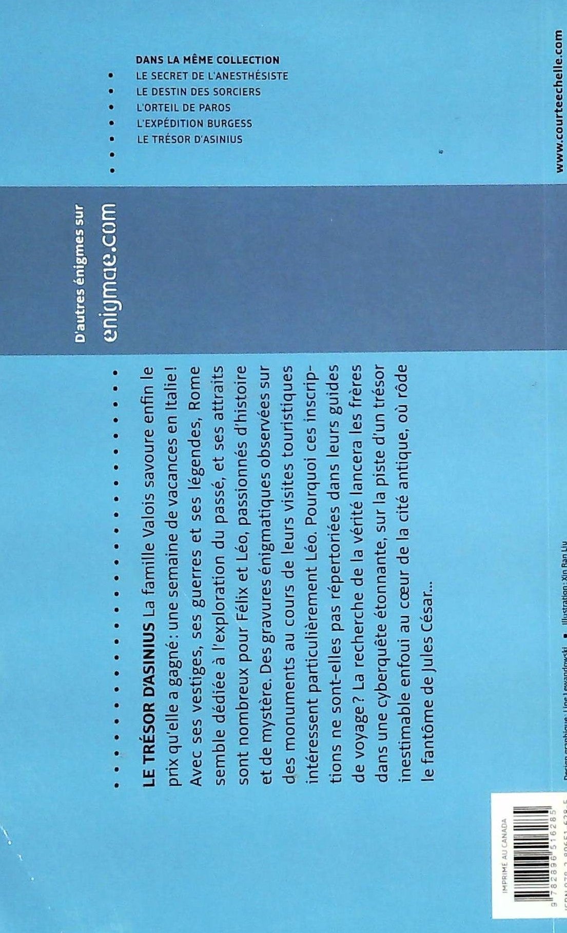 Livre Enigmae.com # 5 : Trésor d'Asinius (Anne Bernard-Lenoir) (Livre d'occasion) - ISBN 2896516212