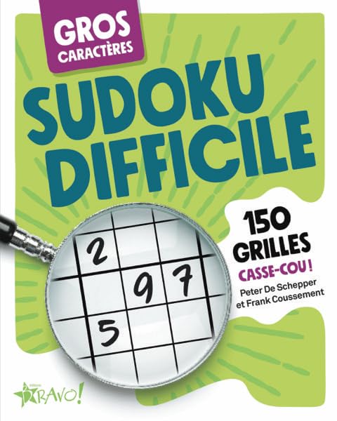Livre Sudoku difficiles, gros caractères - Collectif (Livre d'occasion)