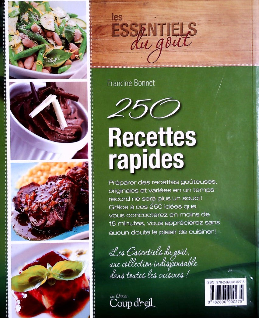 Livre 250 Recettes rapides - Francine Bonnet (Livre d'occasion)
