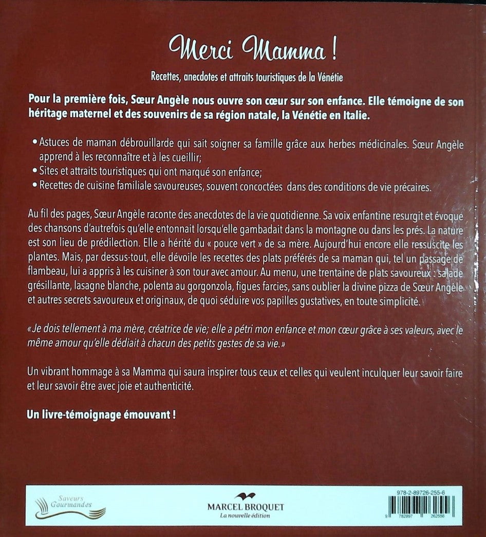 Livre Merci Mamma! Recettes, anectodes et attraits touristiques de la Vénétie - Rosette Pipar (Li...