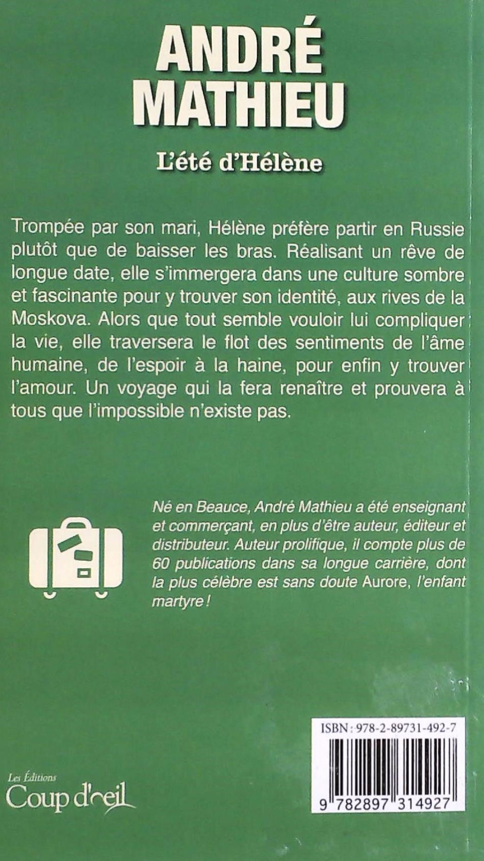 Livre L'été d'Hélène (André Mathieu) (Livre d'occasion) - ISBN 2897314923