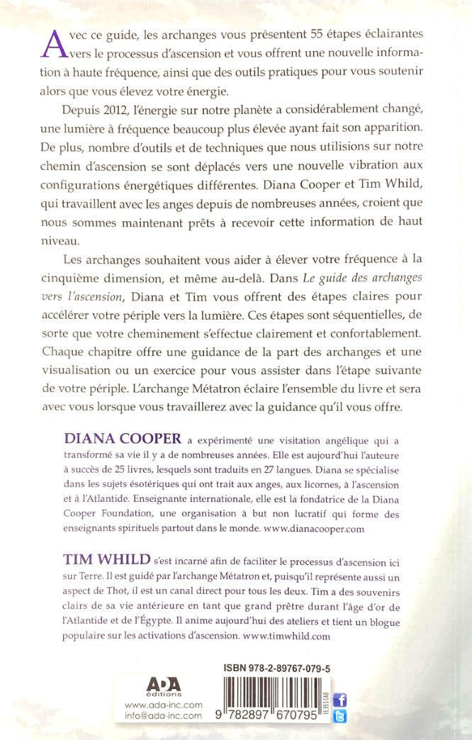 Livre Le guide des archanges vers l'ascension : 55 étapes vers la lumière - Diana Cooper (Livre d...