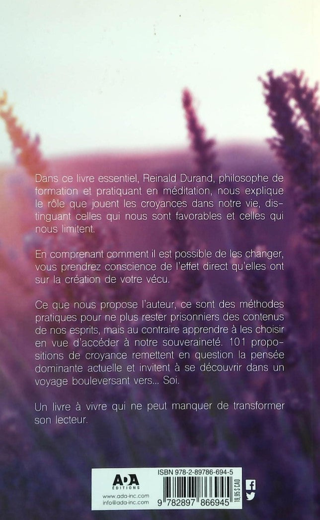 Livre 101 Croyances pour aller vers soi - Reinald Durand (Livre neuf) - ISBN 2897866942