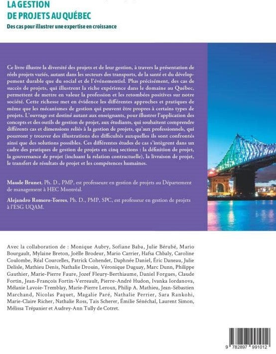 Livre La gestion de projets au Québec : Des cas pour illustrer une expertise en croissance - Maud...