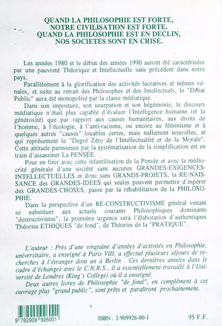 Livre Métier : Philosophe - Gérard Bigré (Livre d'occasion) - ISBN 2909926001