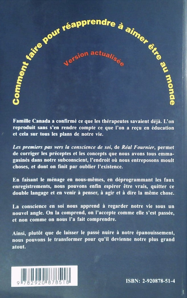 Livre Les premiers pas vers la conscience de soi - Réal Fournier (Livre d'occasion) - ISBN 292087...