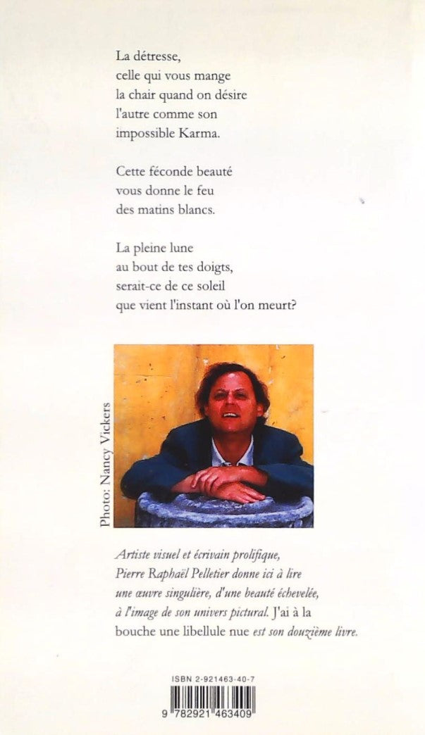 Livre J'ai à la bouche une libellule nue - Pierre Raphaël Pelletier (Livre d'occasion)
