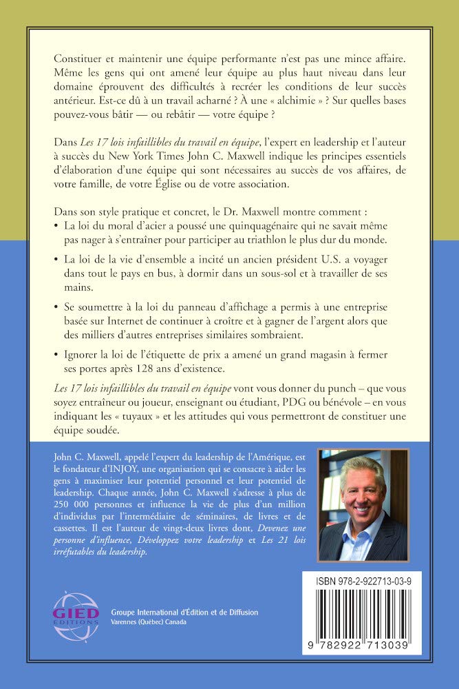 Livre Les 17 lois infaillibles du travail en équipe : Adoptez-les et dynamiser votre équipe - Joh...