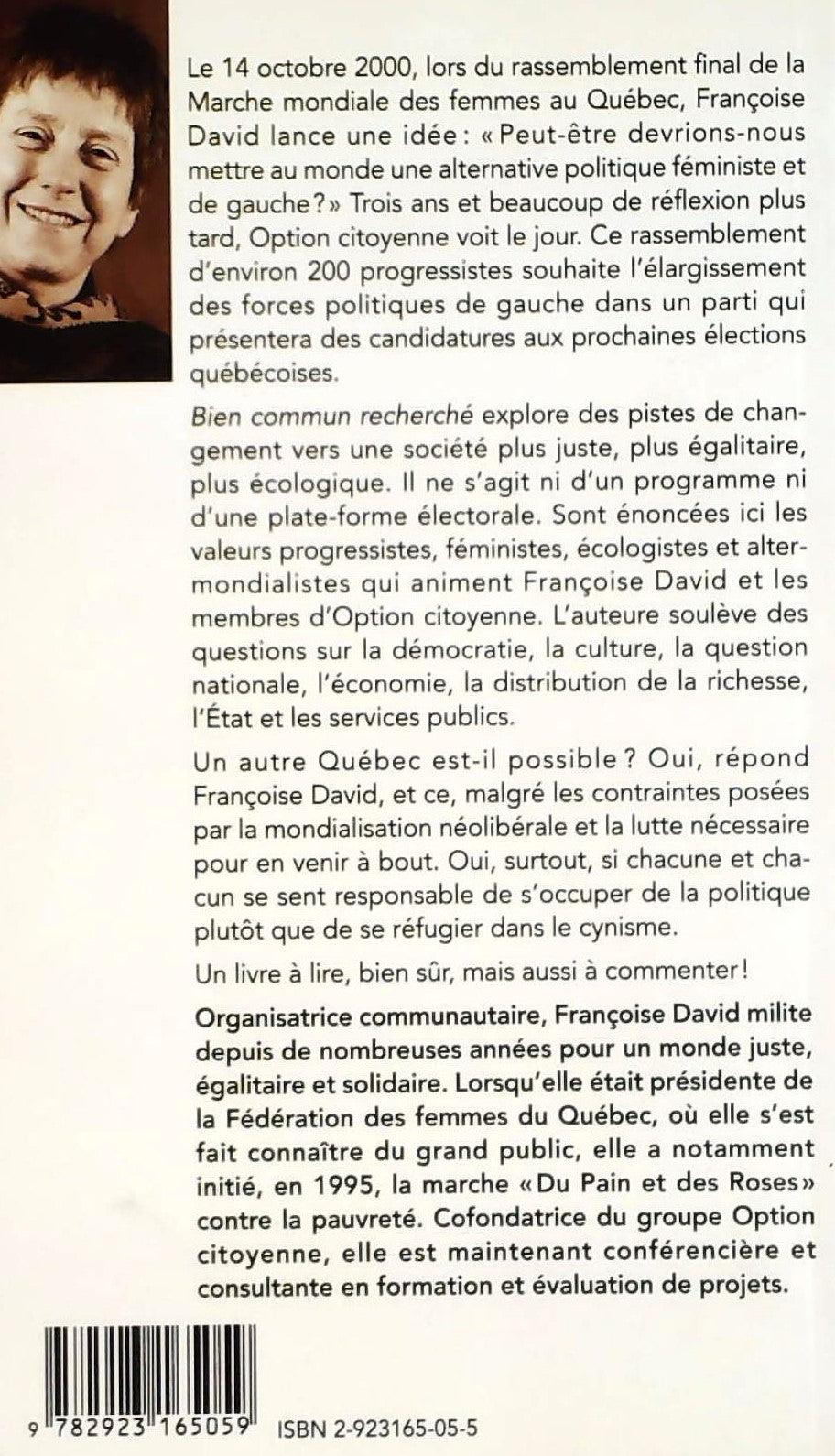 Bien commun recherché: Une option citoyenne (Françoise David)