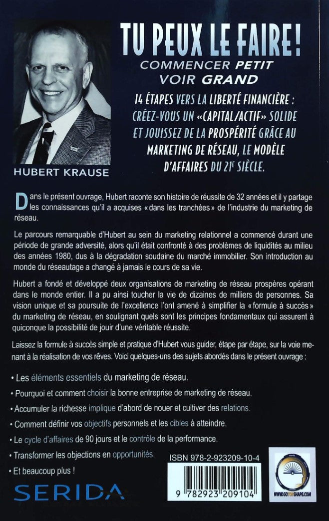 Livre Tu peux le faire ! Commencer petit - Voir Grand - Hubert Krause (Livre neuf)