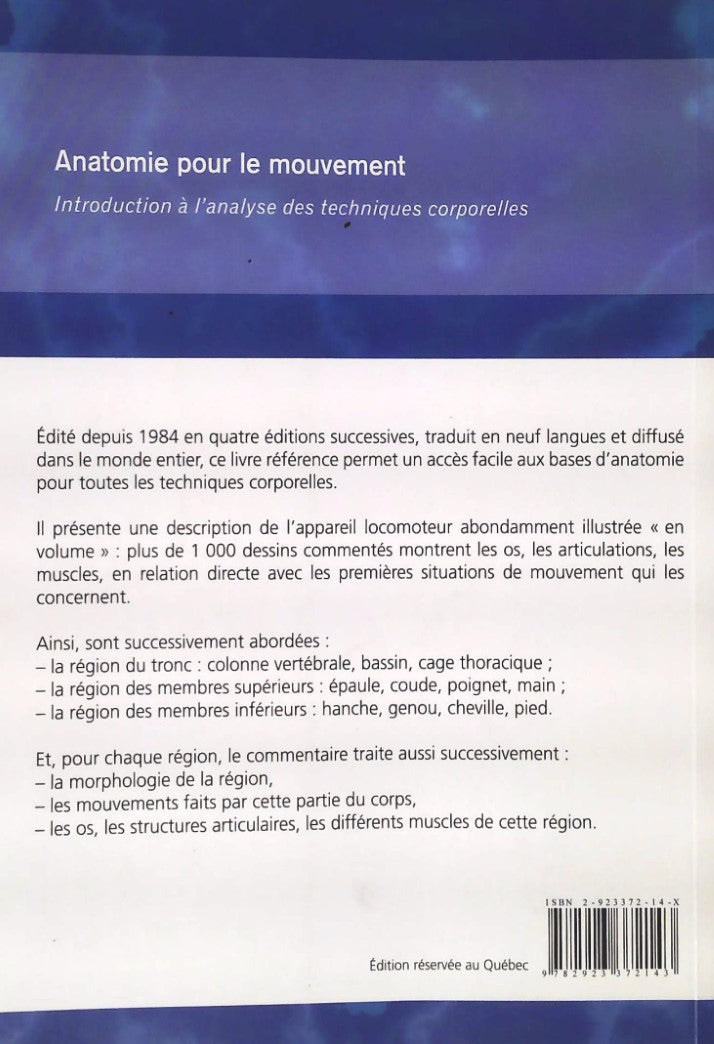 Livre Introduction à l'analyse des techniques corporelles - Blandine Calais-germain (Livre d'occa...