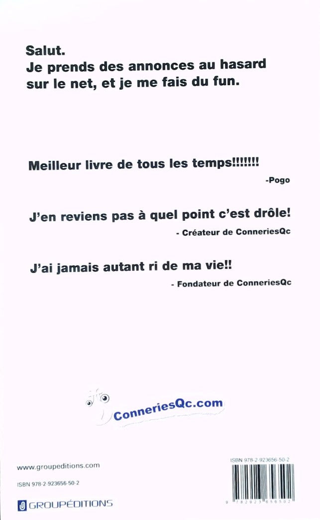 Livre Conjiji - Dude de ConneriesQc (Livre d'occasion) - ISBN 2923656504