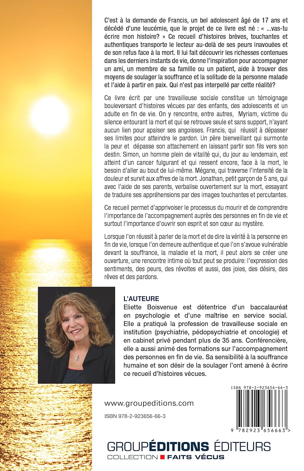 Livre L'accompagnement à mourir : Témoignages de fin de vie - Eliette Boisvenue (Livre d'occasion...