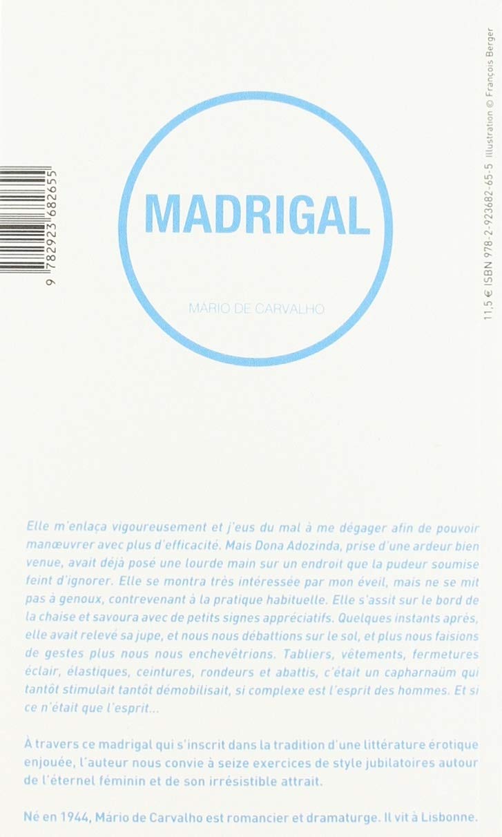 Livre Madrigal - Mario De Carvalho (Livre neuf) - ISBN 2923682653