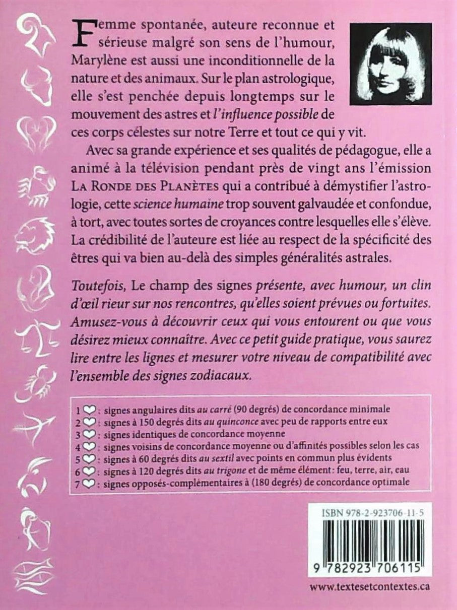 Livre Le chant des signes : Guide de rencontres astrales - Marylène (Livre d'occasion) - ISBN 292...