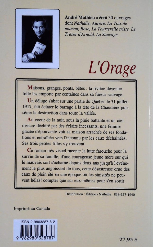 Livre L'orage - André Mathieu (Livre d'occasion) - ISBN 2980328782