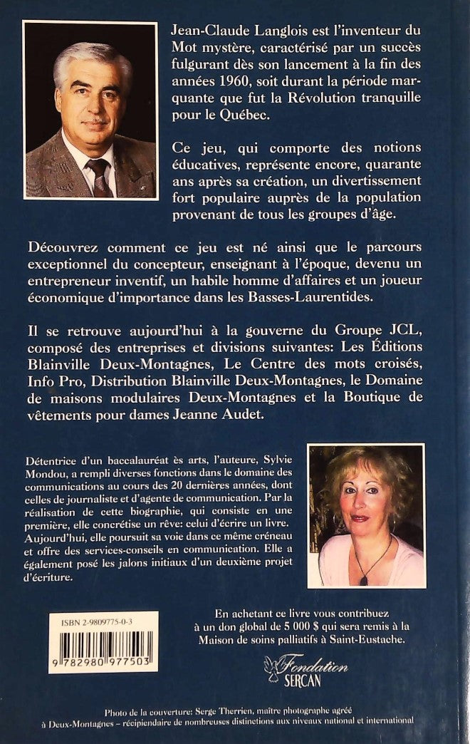 Livre Jean-Claude Langlois : L'inventeur du Mot mystère - Sylvie Mondou (Livre d'occasion) - ISBN...
