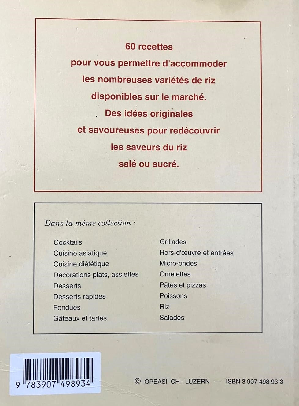 Livre Recettes de riz - Jean-Philipe Guggenbuhl (Livre neuf) - ISBN 3907498933
