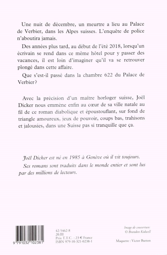 Livre L'Énigme de la chambre 622 - Joël Dicker (Livre d'occasion) - ISBN 1032102381