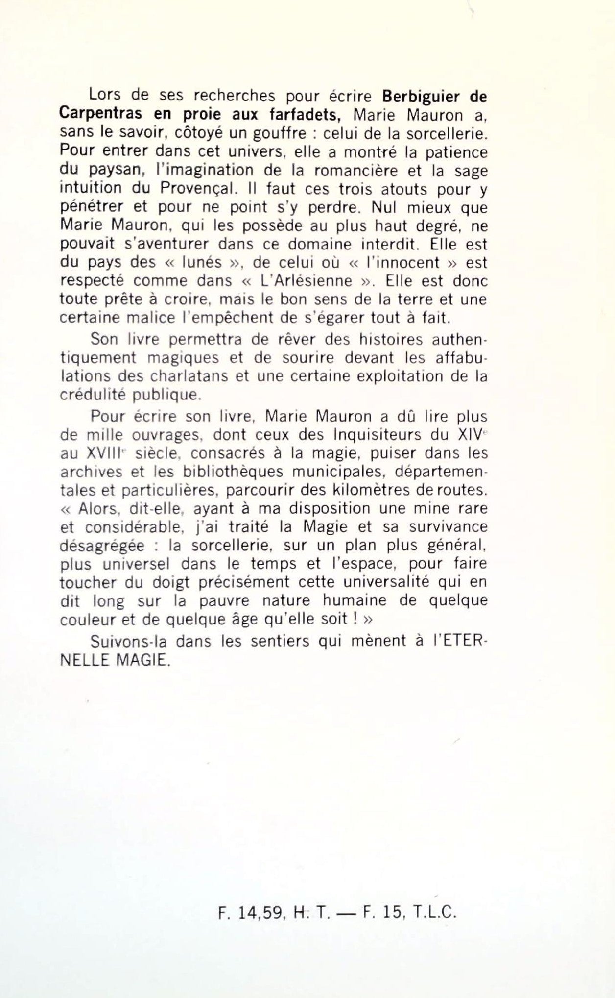 Livre Éternelle magie - Marie Mauron (Livre d'occasion)