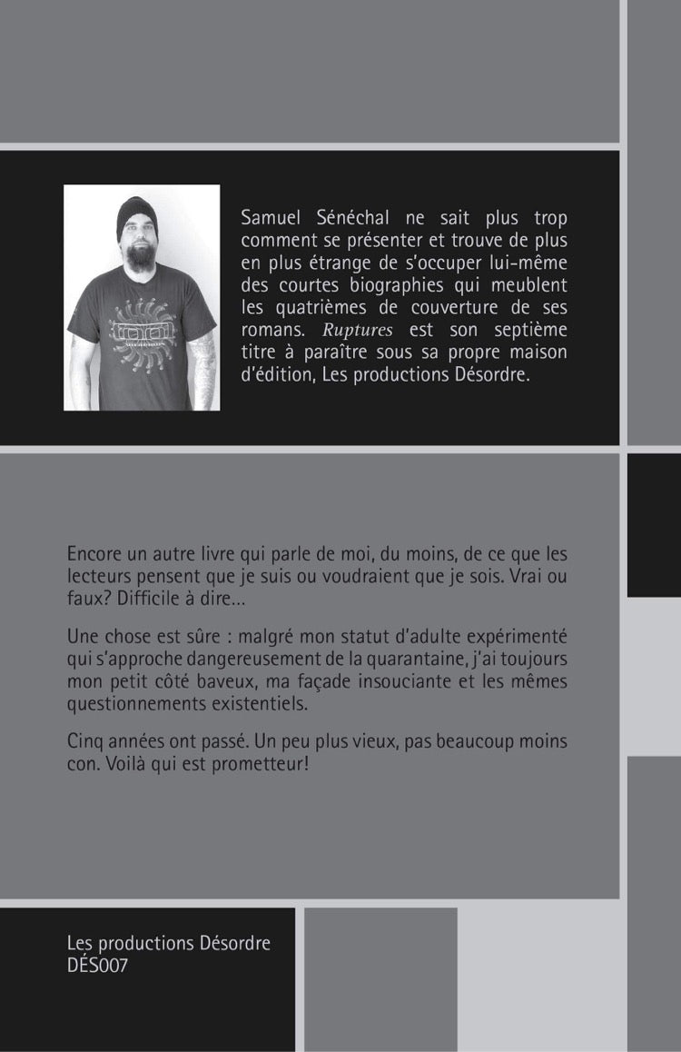 Livre Ruptures - Samuel Sénéchal (Livre neuf) - ISBN DÉS007