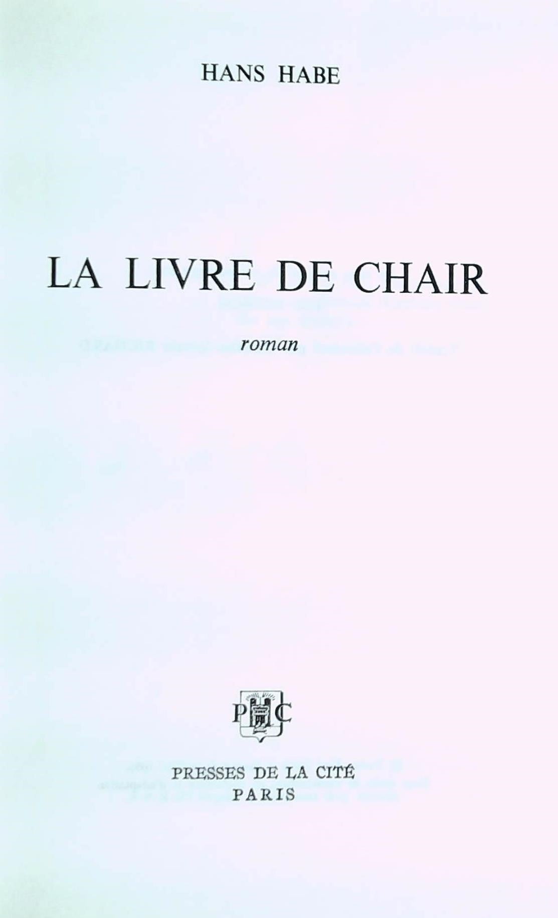 Livre La livre de chair - Hans Habe (Livre d'occasion)