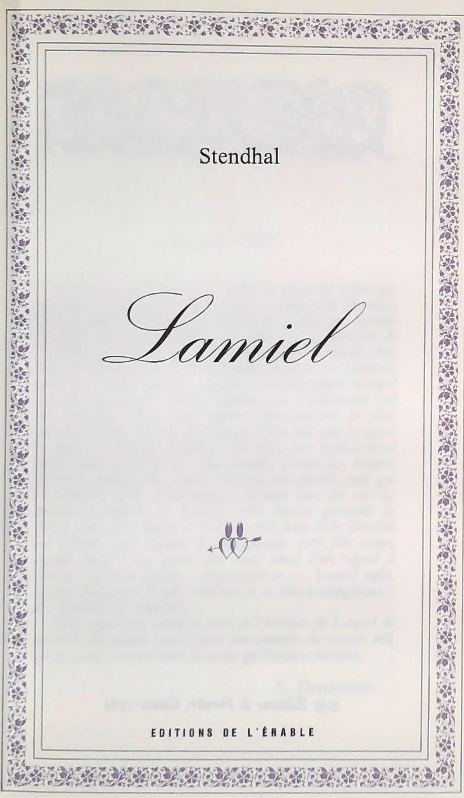 Livre Laniel - Stendhal (Livre d'occasion)