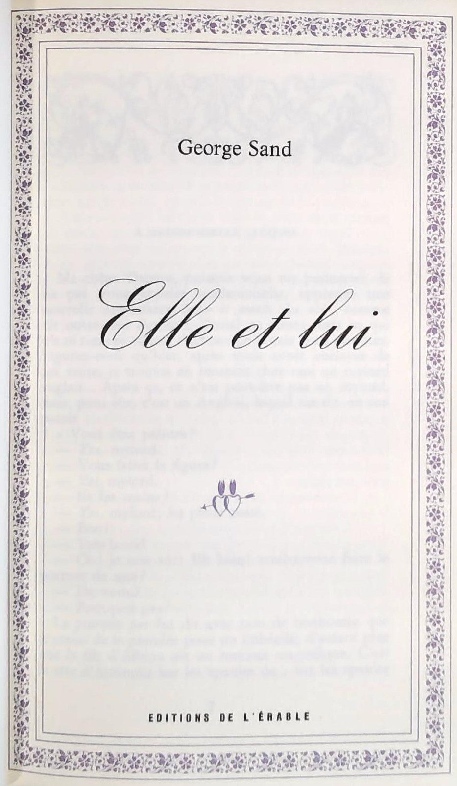 Livre Elle et lui - George Sand (Livre d'occasion)