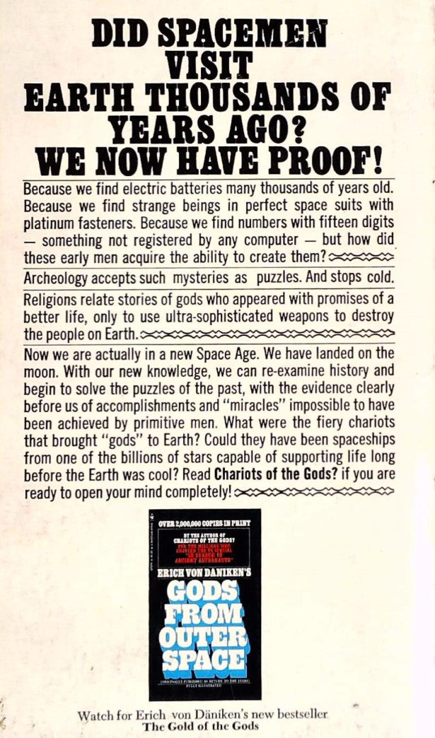 Livre Chariots Of The Gods? : Unsolved Mysteries of The Past - Erich Von Daniken (Livre d'occasion)