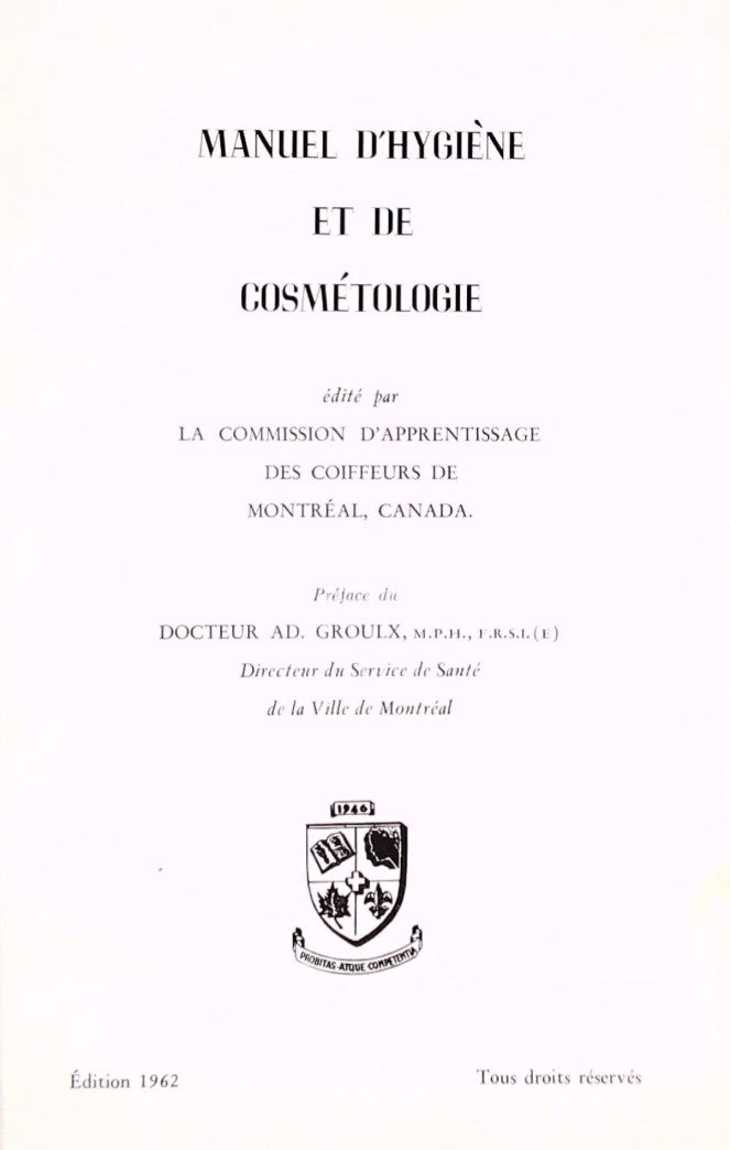 Manuel d'hygiène et de cosmétologie