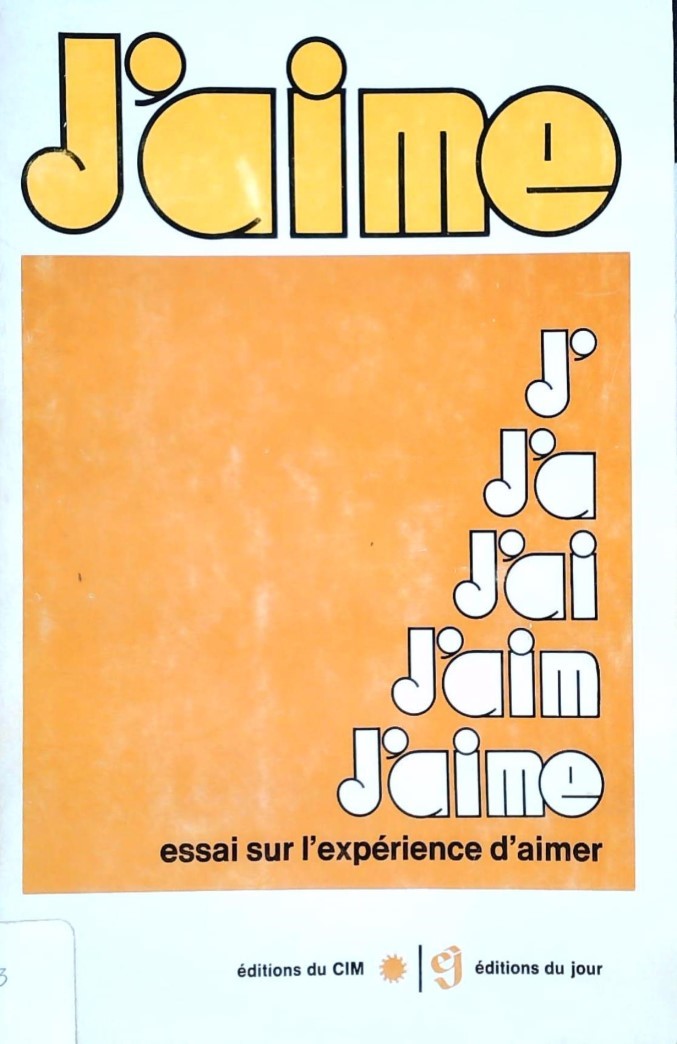 Livre J'aime : Essai sur l'expérience d'aimer (Livre d'occasion)
