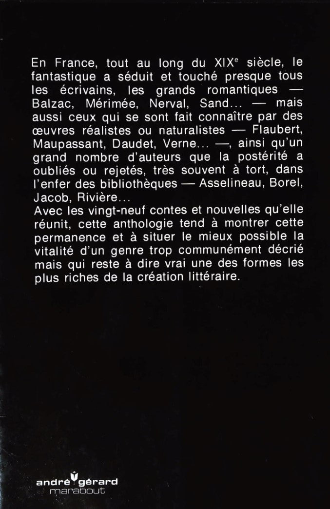Livre La France fantastique : De Balzac à Louÿs : 29 contes et nouvelles étranges et diaboliques ...