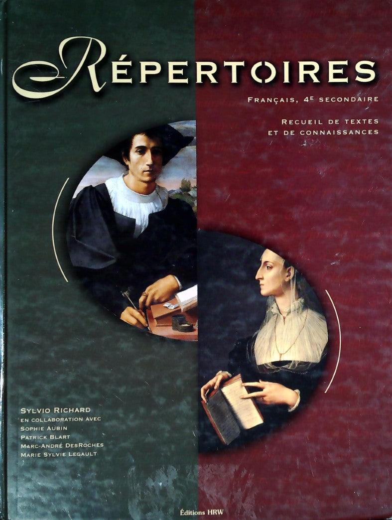 Livre ISBN 0039278867 Répertoires français 4e secondaire : Recueil de textes et de connaissances (Sylvio Richard)