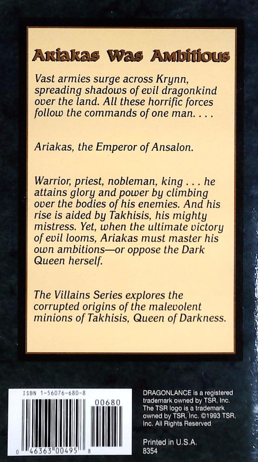 DragonLance : Villains Series # 3 : Emperor of Ansalon (Douglas Niles)
