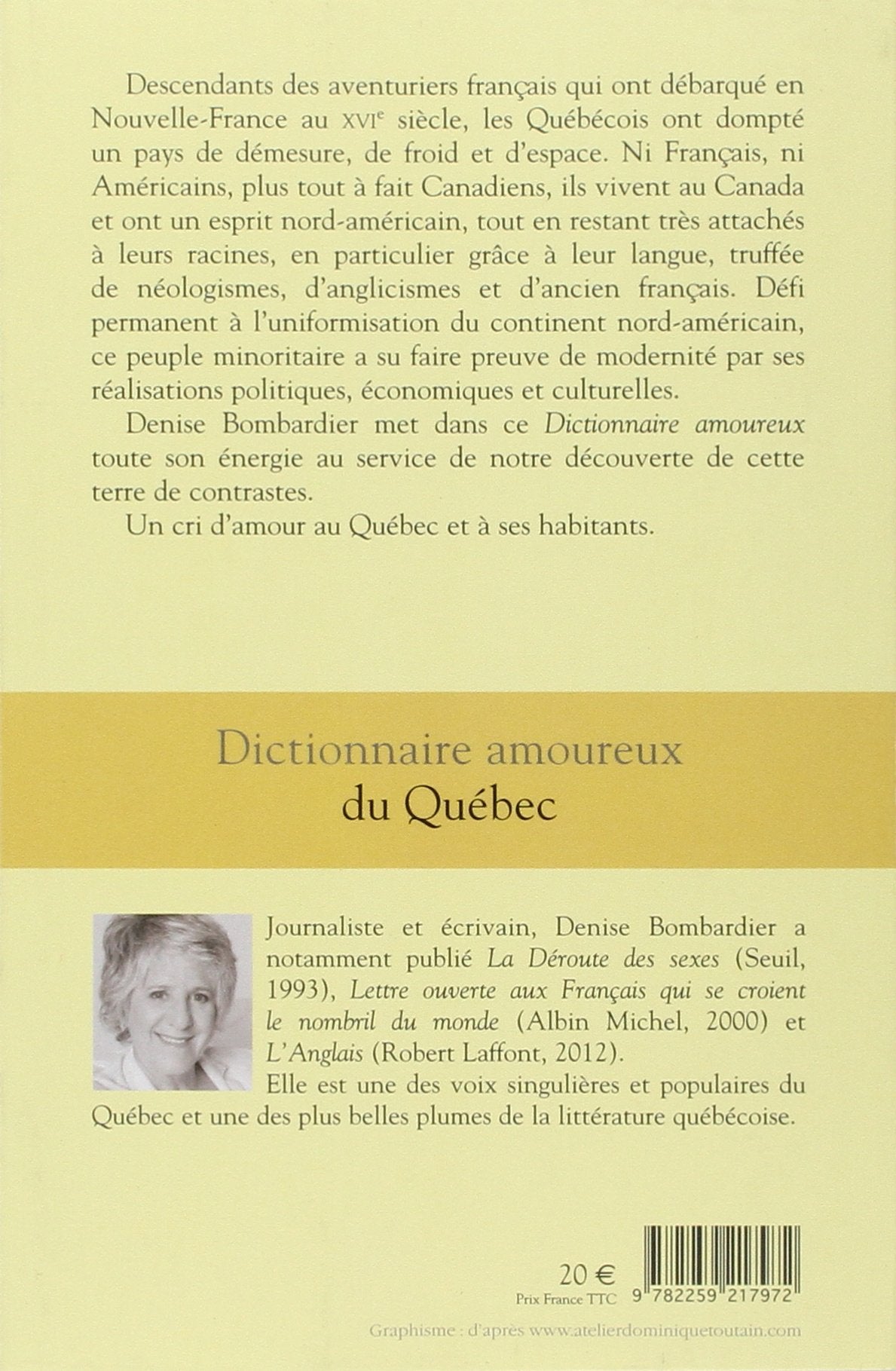 Dictionnaire amoureux du Québec (Denise Bombardier)