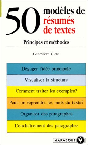 Livre ISBN 2501016319 50 Résumés de textes : Principes et méthodes (Geneviève Clerc)