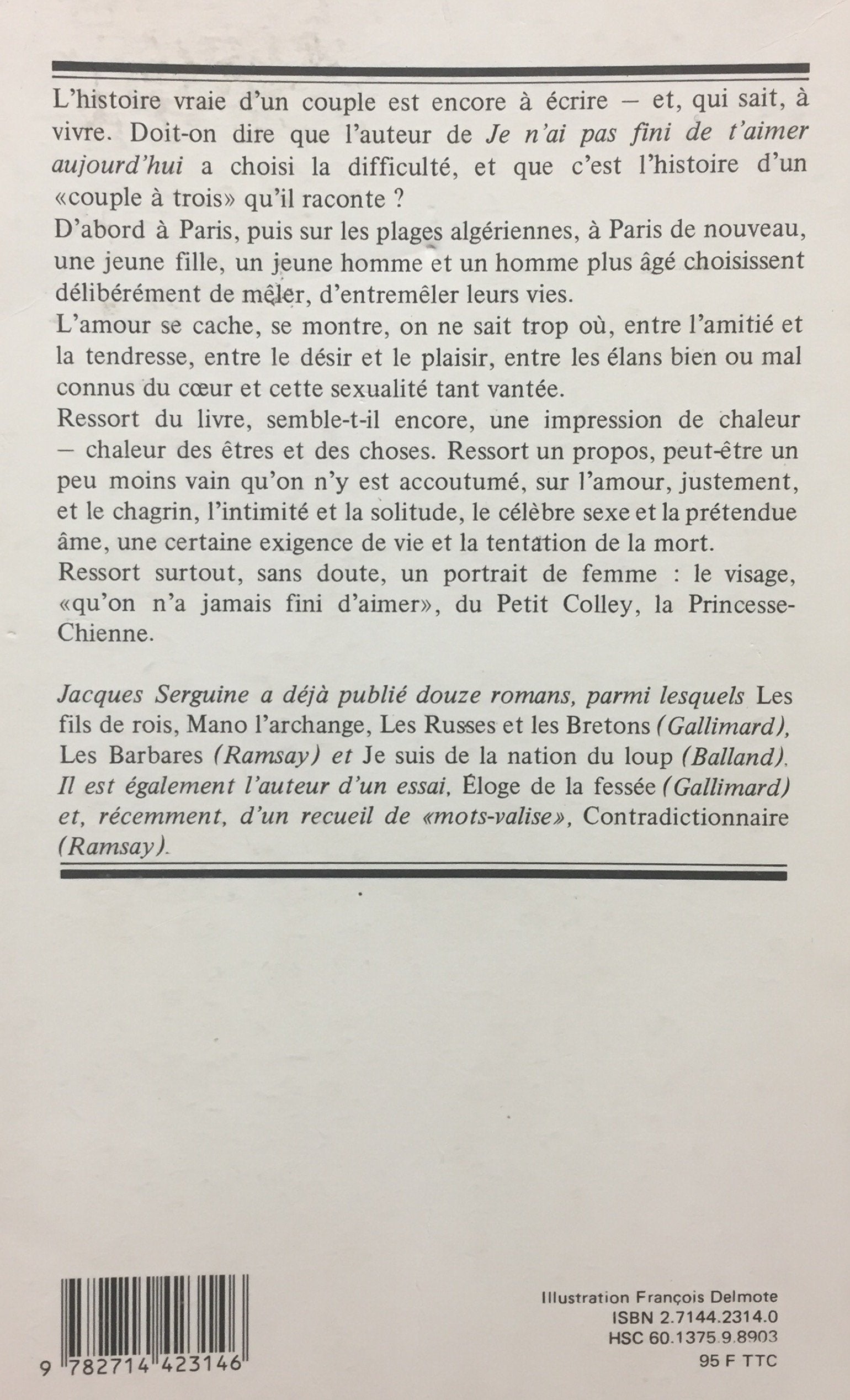 Je n'ai pas fini de t'aimer aujourd'hui (Jacques Serguine)