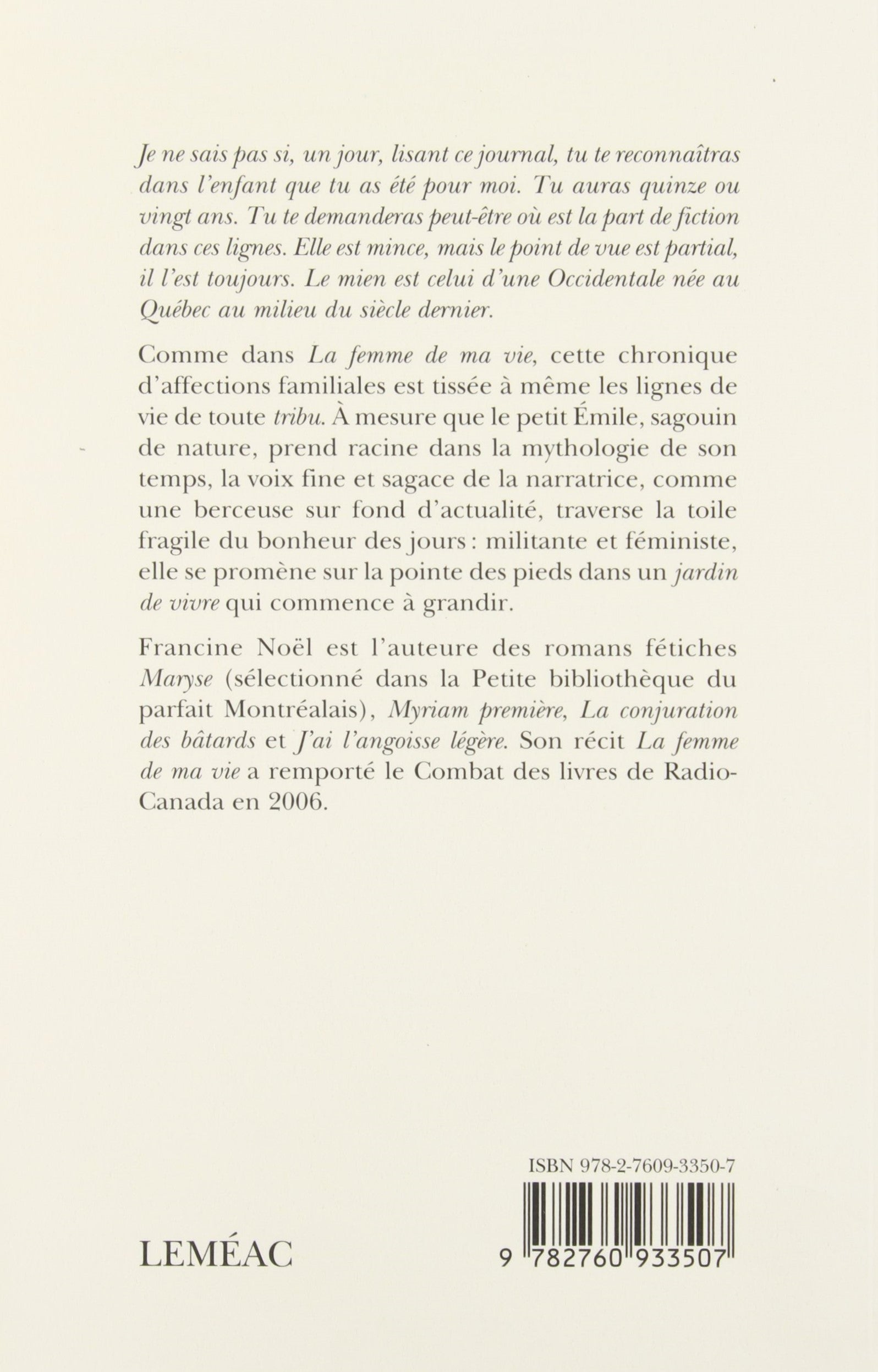 Le jardin de ton enfance (Francine Noël)