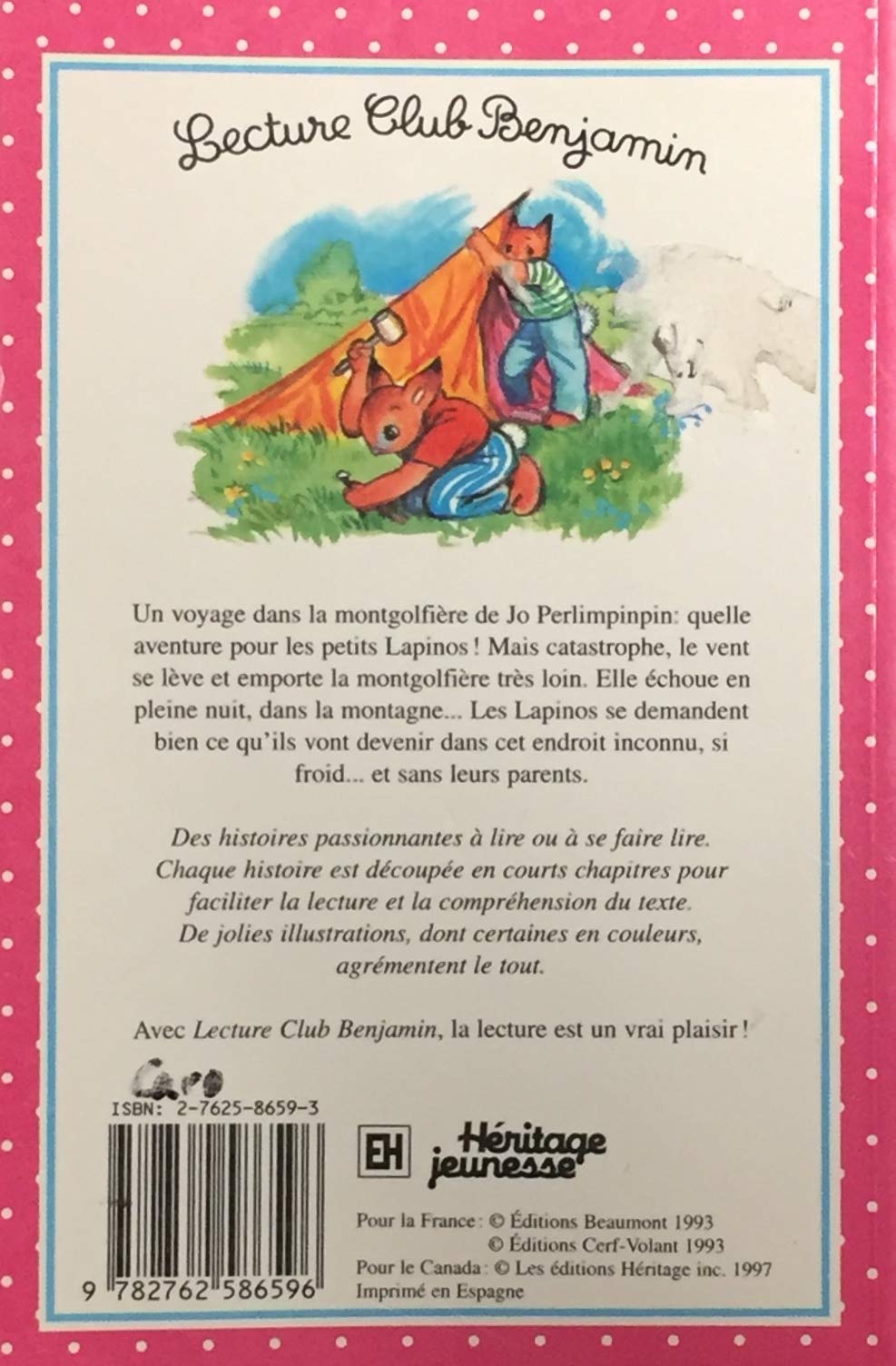 Lecture Club Benjamin : Les lapinos en mongolfière (Pierre Couronne)