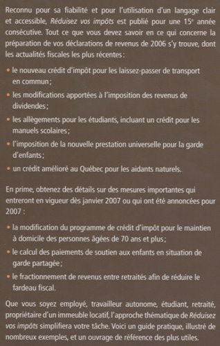 Réduisez vos impôts (janvier 2007 (Danièle Boucher)