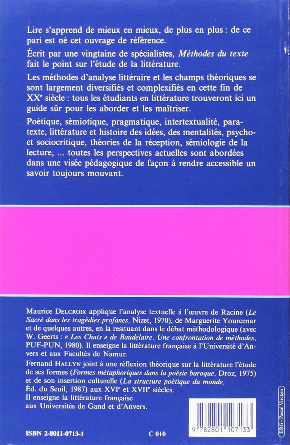 Introduction aux études littéraires : Méthode du texte (Maurice Delcroix)