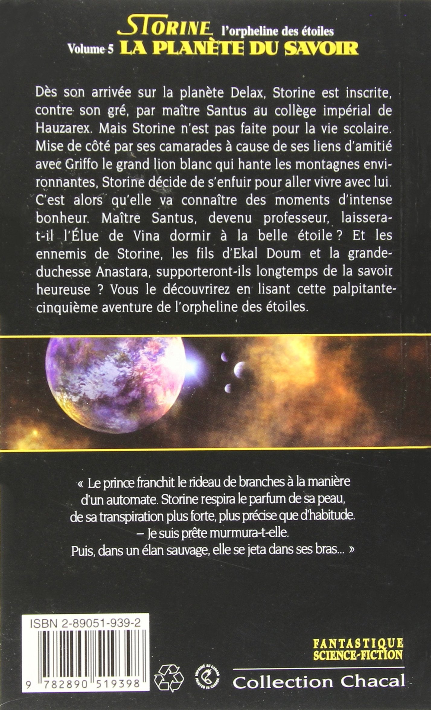 Chacal # 33 : Storine #5 : La planète du savoir (Fredrick D'Anterny)