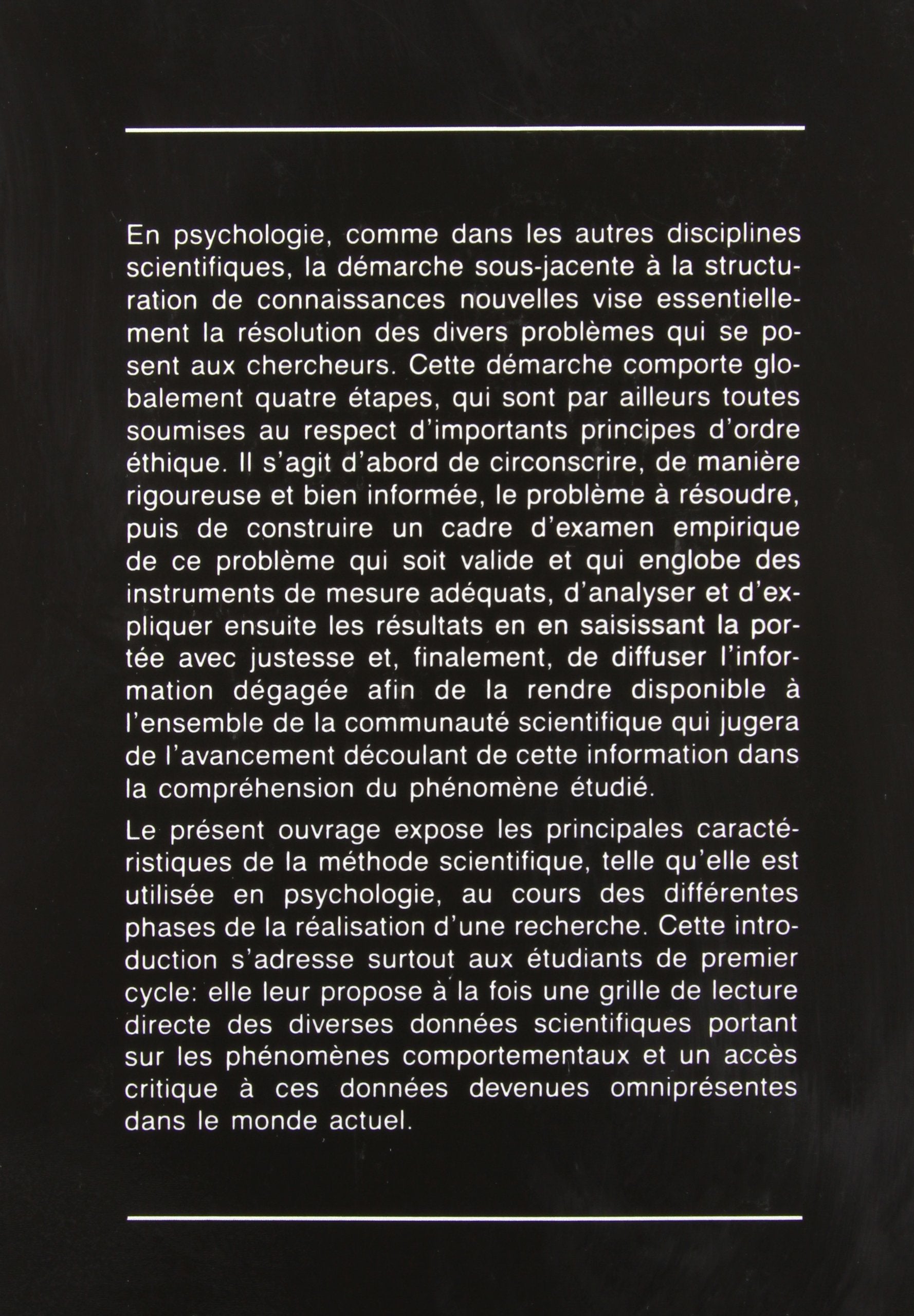 Fondements et Étapes de Recherche Scientifique Psychologie (3e édition) (Michèle Robert)