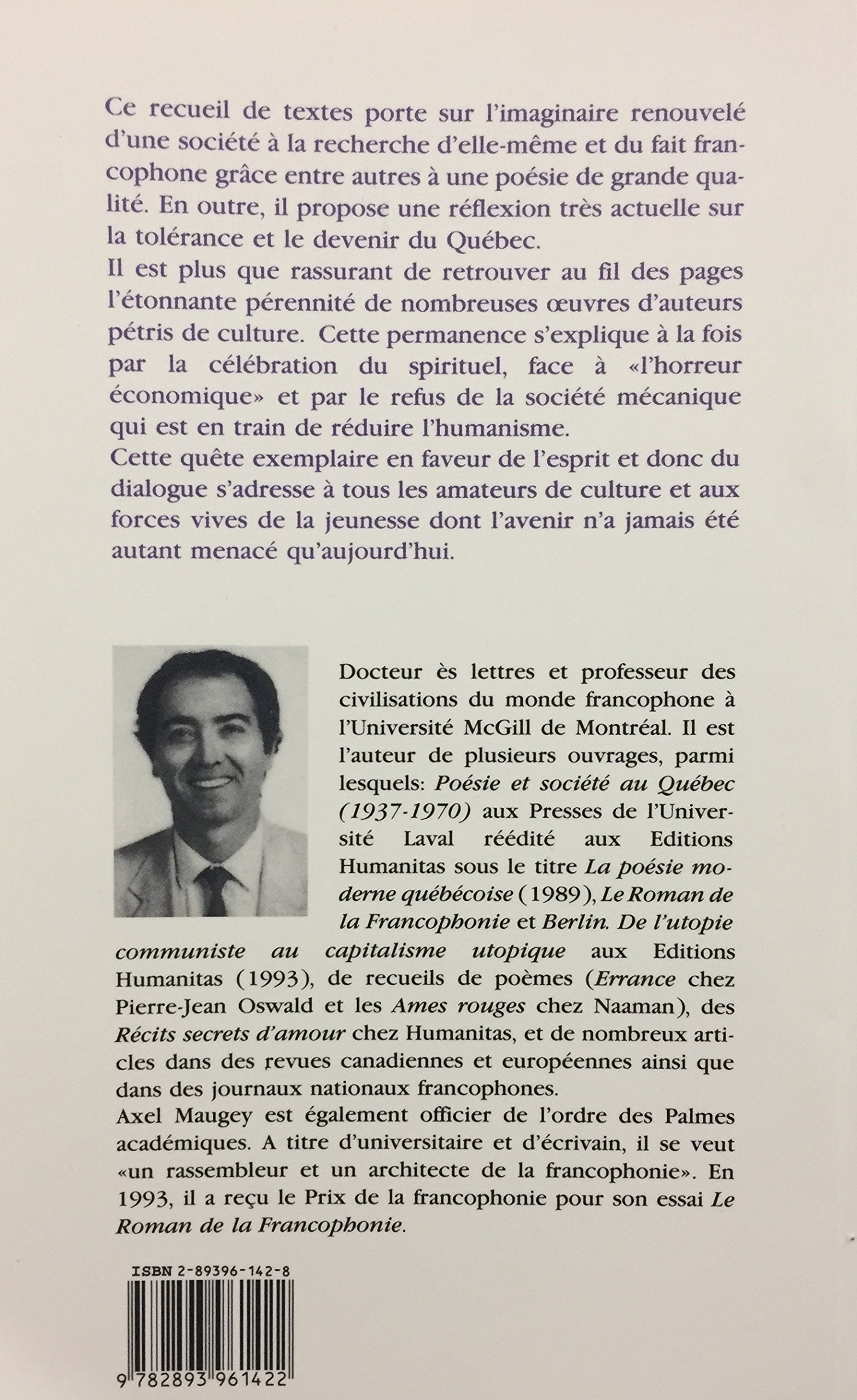 Propos sur le Québec et la Francophonie (Axel Maugey)